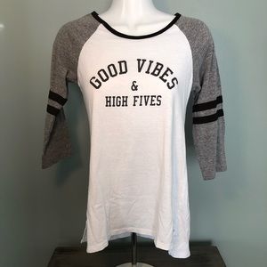 Good Vibes and High Fives Baseball Tee